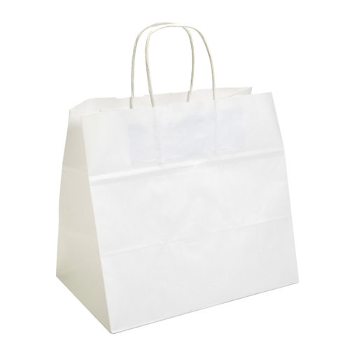 Bolsa papel con asa blanca 36+21x33,5 cm