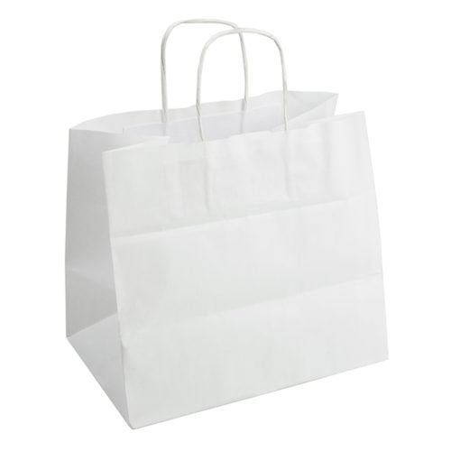 Bolsa papel con asa blanca 26+17x24 cm